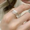 Anillos Lineales Minimalistas Geométricos para Mujer, Diseño de Moda y Único, Nuevo Anillo Abierto, Anillo para Dedo Índice con Perla, Moderno