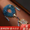 Colgante de Cuentas de Oración de 54 Cuentas del Buda de la Medicina de Tíbet, Accesorio de Mano de Múltiples Círculos con Etiqueta de Tanka y Borla, Adorno Coleccionable