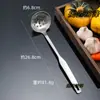 Cucharón de Acero Inoxidable No Magnético 304 Venta al por Mayor Hotel Familia Cuchara para Gachas Juego de Cucharas para Olla Caliente Cucharón para Sopa Cuchara Ranurada Duradero Hogar