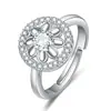 Anillos de joyería de comercio exterior europeos y americanos con abertura de ciruela y diamante, anillo de flor de diamante redondo de gran venta, anillo de moda simple.