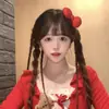 Pinza para el Cabello de Princesa Fugitiva Roja Linda Estilo Japonés con Lazo Tridimensional 2025 Nuevo Accesorio para el Cabello con Flequillo Lateral Grande