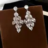 Pendientes Vintage Estilo Francés con Ojo de Gato Incrustado de Diamantes y Perlas, Pendientes de Lujo Ligero de Gama Alta, Exquisitos y Modernos Accesorios para Orejas Versátiles al por Mayor