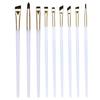 Pincel Delineador Lâmina Cor Gradiente Conjunto de 9 Pincéis de Maquiagem para Detalhe dos Olhos Pincel para Sobrancelha Cosméticos Pincel Único para Sobrancelha Sombra