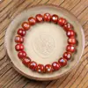Xizang Reflujo Hueso de Camello Cubo Perla Wen Jugar Pulsera Círculo Único Seis Caracteres Palabras Verdaderas Accesorios Xizang Retro Pulsera Versátil para Hombres y Mujeres