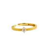 Anillo de Trébol Rayado de Circonita de Plata de Ley S925 Minimalista para Mujer Nicho Lujo Ligero Temperamento Alto Grado Minimalista Anillo Abierto