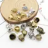Accesorios de Joyería para Pulseras DIY Aleación Vintage Cabeza de León Cuentas Espaciadoras de Agujero Grande 1 Pieza