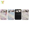 Adesivos para celular de tecido Lycra com padrão de mármore para cobertura pontual, fornecimento transfronteiriço, padrão de alça, dupla camada, adesivos traseiros para celular em U