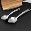 Cocina Hogar Vajilla Acero Inoxidable Espesado Integrado Estilo Occidental Cuchara para Sopa Cuchara Grande Cucharón para Sopa