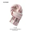 Bufanda de Lana de Gama Alta Nueva Llvggs para Mujer Otoño e Invierno Moda Coreana Cuadros Cortavientos Cálida de Moda
