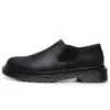 Sapatos Baixos de Couro Marrom Crazy Horse com Elástico na Primeira Camada para Mulheres, Botas Curtas de Couro Genuíno Estilo Britânico Tamanho Grande, Sapatos Casuais de Trabalho com Bico Redondo