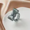 Novo Anel de Resina Colorido Criativo Sem Desbotar Anel Geométrico de Nicho com Laço Anel de Dedo Joia Feminina