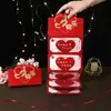 Nuevo Creativo Día de San Valentín Sobre Rojo Plegable Personalizado Romántico Bolso de Sobre Rojo Gran Capacidad Ritual Rojo Sobre Listo para la Venta