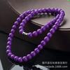 Pulsera de cuentas redondas de mica roja y morada, cadena de madre de taro morada, pulsera con cabeza de Buda 108, suministro al por mayor