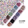 Amazon Caja de 12 compartimentos Resina Acrílico Color Mezclado Diamante Plano Joyería para Uñas Oso Violento DIY Pedrería
