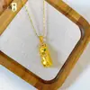 Loja de Ouro Mesmo Estilo Ouro Antigo Incrustado com Diamante Moeda Pixiu Pingente Pingente de Colar Atrai Fortuna Preserva Riqueza Presente de Bem-Estar de Feriado