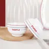 Bol de Arroz de 5 Pulgadas Bol de Arroz Cerámico Vajilla Bol de Ensalada de Alto Valor Bol de Arroz Color Bajo Esmalte