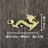 Pingente de Dragão Chinês Artesanato em Metal Colar Chaveiro Dragão do Zodíaco Dragão de Cinco Garras Qinglong Latão Comunidade