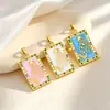Joyería Estilo Minimalista Europeo y Americano, Colgante con Goteo de Aceite, Collar con Placa Rectangular de Nombre Personalizado para Mujer, Suministro de Fabricante Transfronterizo