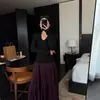 Nuevo Suéter de Punto de Manga Larga con Cuello en V de Color Sólido 2025 para Mujer, Top Básico Casual Simple para Otoño e Invierno