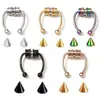 Al por mayor transfronterizo europeo y americano Nuevo Anillo de Nariz Magnético Fuerte Sin Perforación de Acero Inoxidable Anillo de Herradura Joyería para Piercing de Moda Personalizada