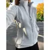 Cardigan de Polar con Hueso de Pescado Adelgazante Ollie para Mujer, Sudadera con Capucha y Cremallera de Cuello Alto, Ropa Exterior Versátil, Top Cálido de Polar que Favorece la Figura