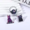 Insignias Metálicas Impresas Serie Gato Nuevo Lindo de Dibujos Animados Broche Creativo Divertido Citas en Inglés para Mascotas Venta al por Mayor