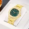 Popular Transfronterizo Oro y Plata Gama Alta Negocios Árabe Literal Calendario Real Correa de Acero Reloj para Hombre Venta Directa de Fábrica