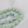 Estilo barroco de lujo suave borde de arcilla polimérica cubierto jade natural cuentas de agujero recto colgante hecho a mano DIY collar pendientes