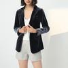 Blazer Dorado de Terciopelo de Moda para Mujer en Stock, Chaqueta Negra de Terciopelo, Venta al por Mayor de una Sola Pieza