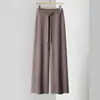 Pantalones de Lana Tejidos de Cintura Alta Pierna Ancha Otoño e Invierno para Mujer Engrosados Casuales Sueltos Caída Casual Pantalones Abrigo Cálido