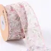 Encaje impresión floral tela cinta moño DIY accesorios para el cabello accesorios para la ropa flores frescas empaque de regalo