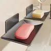 Caja de almacenamiento de jabón de lujo ligero para baño, estante para baño doméstico, escurridor de jabón para pared de inodoro, no requiere perforación