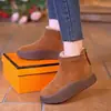 Botas de nieve retro con acabado mate para mujer, nuevo estilo invierno 2026, forradas de felpa, zapatos de algodón de suela gruesa, suela suave, antideslizantes, cálidas, botas de algodón del noreste