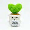 Adornos de Tarjetas Inspiradoras Emocionales de Lana Tejidos a Mano Suculentos de Energía Positiva Maceta de Venta Caliente Transfronteriza Adornos de Cactus