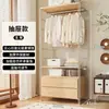 Cabideiro de madeira, cabideiro de chão para quarto, combinação de closet, guarda-roupa aberto montado