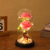 Regalo Día de la Madre Clavel Flor Eterna Cubierta de Vidrio Luminoso Muñeca Creativa Luz de Noche Adorno de Escritorio Mayoreo