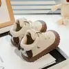 Botines cálidos con zapatos de algodón afelpado, nuevos zapatos de velcro para niños pequeños, suela suave, invierno, niños, niñas, niños, antideslizantes, zapatos de algodón para niños