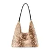Bolso peludo nuevo, simple y de gran capacidad para mujer, bolso de hombro y cruzado versátil y moderno, bolso de felpa, bolso de mano de color liso