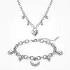 Adornos Estilo Coreano de Celebridad de Internet Moda Joyería de Mano Corazón para Mujeres ins Temperamento Coreano Dulce Simple Collar con Colgante Corazón de Durazno