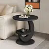 Sala de Estar Sofá Moderno Estilo Italiano, Mesa de Centro Lujo Ligero, Mesa Redonda de Doble Capa, Mesa de Esquina, Mesa Pequeña Creativa para Comedor, Mesa de Noche, Balcón