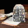 Bolsa Transparente Fosca com Margaridas Sacola Plástica Organização e Armazenamento de Roupas Bolso com Cordão Calças Sapatos para Casa Saco com Cordão Anti-sujeira