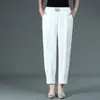 Verão 2026 Novo Estilo Tencel Linho Cintura Alta Emagrecimento Fino Solto Calças Cropped Calças Harem Calças Casuais Transfronteiriço