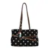 Bolso tote vintage de lunares para mujer de otoño e invierno, textura de gamuza, bolso de hombro para el trabajo, bolso casual para mujer, bolso de exportación moderno