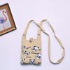 2024 Bolsa de Mão Mini de Tricô Guofeng Panda Bolsa de Celular Fashion Guofeng Bolsa de Ombro Bolsa Casual Versátil
