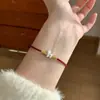Prata Esterlina S925 Pulseira Trançada Vermelha do Ano do Cavalo do Zodíaco Moda Ano Novo Fofa Exquisite Presente Joia para Mulheres
