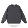 Sudadera de cuello redondo de forro polar engrosado de 350 g, corte holgado y cálida, color liso, unisex, personalizable con impresión de logotipo