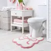 Alfombra de suelo antideslizante absorbente con lazo para uso doméstico, alfombrilla de pie en forma de U engrosada con mechones para baño y inodoro