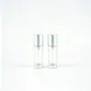 Botella de vidrio transparente redonda recta de 30 ml del fabricante en stock para loción y sérum con cabezal de bomba, botella vacía para dispensar base de maquillaje líquida