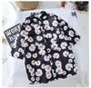 Camisa Hawaiana de Flores de Playa de Manga Corta para Hombre Holgada cec Super Fuego Estilo Puerto Retro Chaqueta Camisa Ropa de Hombre