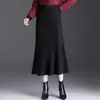 Falda de sirena moderna y elegante, nuevo modelo otoño 2026, de cintura alta, adelgazante, de longitud media, moderna, rejuvenecedora, falda ajustada